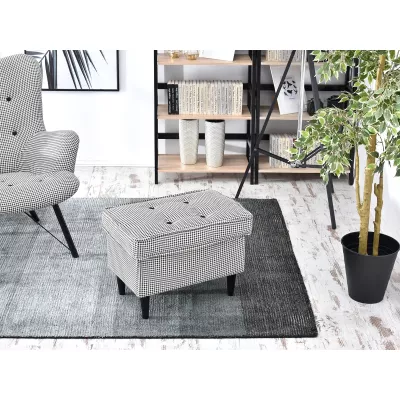 Polsterhocker DENIZ - schwarz-weiß / schwarz