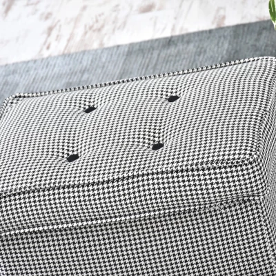 Polsterhocker DENIZ - schwarz-weiß / schwarz Polsterhocker DENIZ - schwarz-weiß / schwarz