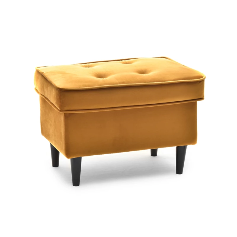 Polsterhocker DENIZ - honigfarben / schwarz Polsterhocker DENIZ - honigfarben / schwarz