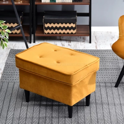 Polsterhocker DENIZ - honigfarben / schwarz Polsterhocker DENIZ - honigfarben / schwarz