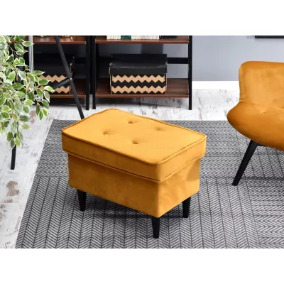 Polsterhocker DENIZ - honigfarben / schwarz