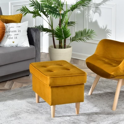 Polsterhocker DENIZ - Honig / Buche Polsterhocker DENIZ - Honig / Buche