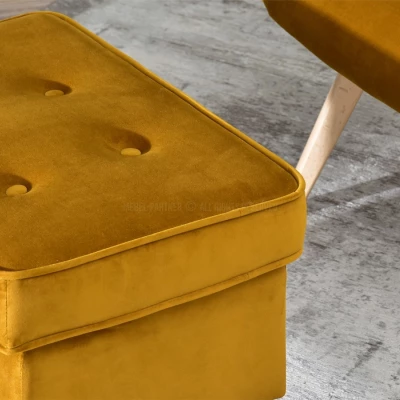 Polsterhocker DENIZ - Honig / Buche Polsterhocker DENIZ - Honig / Buche