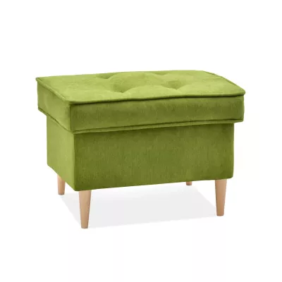 Polsterhocker DENIZ - grün / Buche