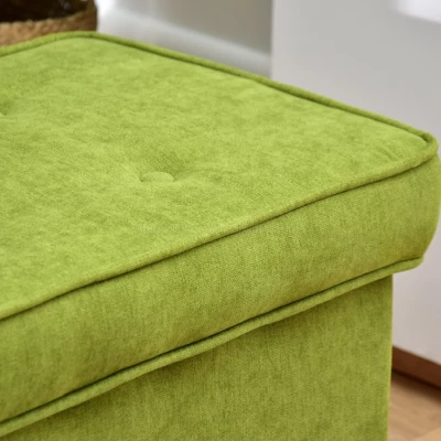 Polsterhocker DENIZ - grün / Buche Polsterhocker DENIZ - grün / Buche