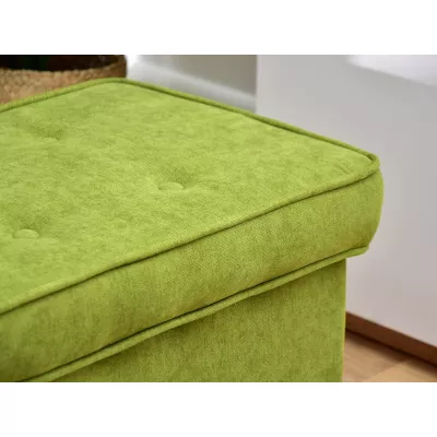 Polsterhocker DENIZ - grün / Buche