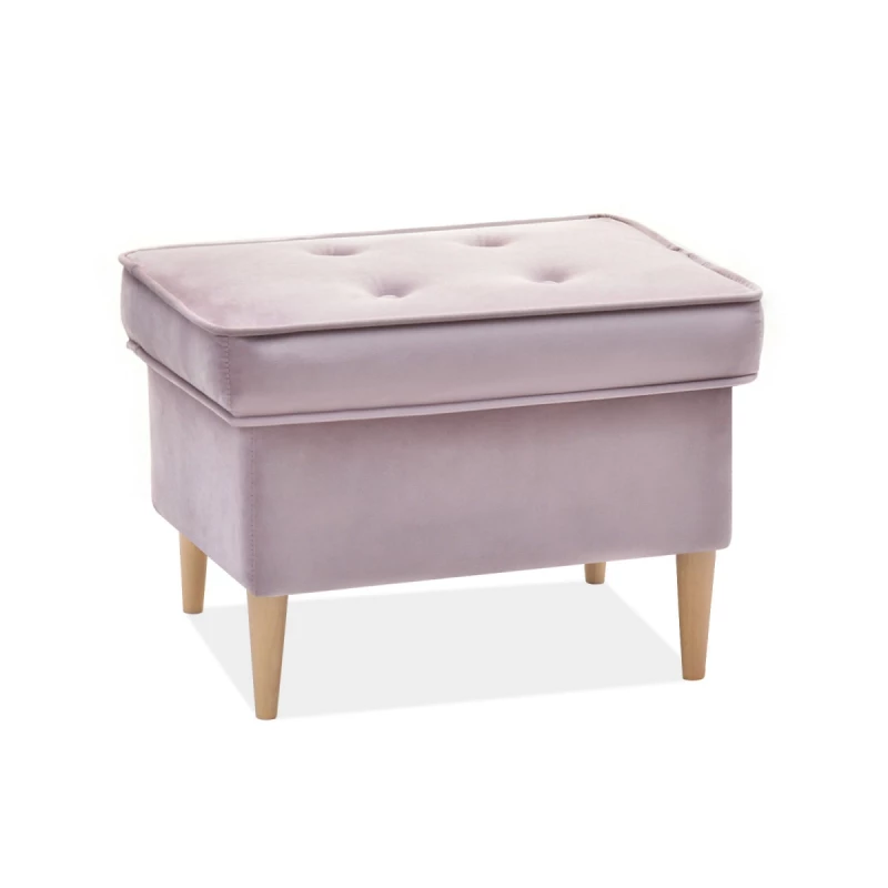 Polsterhocker DENIZ - flieder / buche Polsterhocker DENIZ - flieder / buche