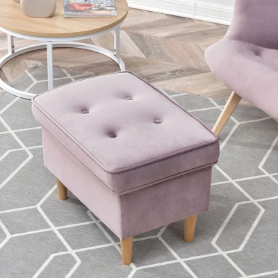 Polsterhocker DENIZ - flieder / buche Polsterhocker DENIZ - flieder / buche