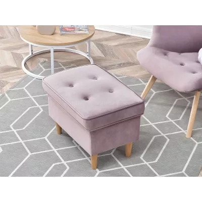 Polsterhocker DENIZ - flieder / buche