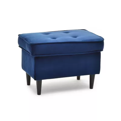 Polsterhocker DENIZ - dunkelblau / schwarz