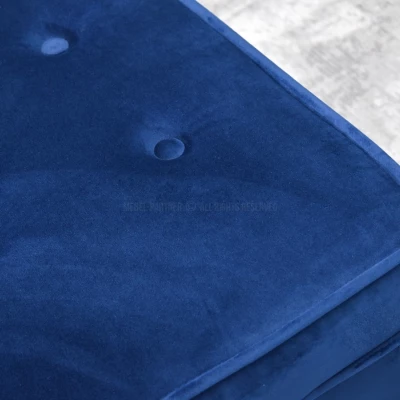 Polsterhocker DENIZ - dunkelblau / schwarz Polsterhocker DENIZ - dunkelblau / schwarz