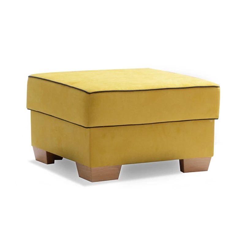 Polsterhocker MIRNA - gelb / Buche