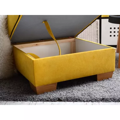 Polsterhocker MIRNA - gelb / Buche