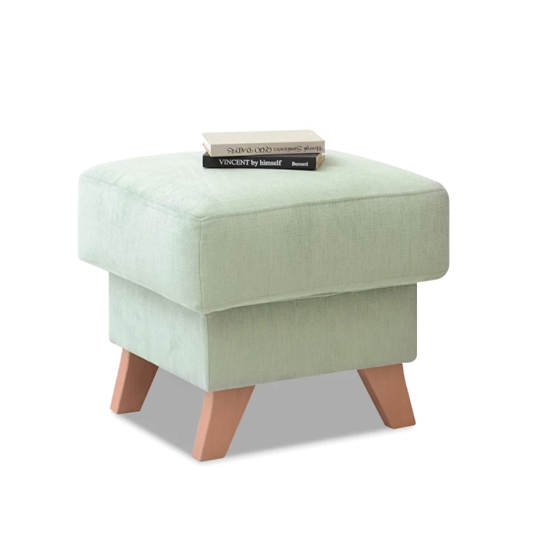 Skandinavischer Hocker HOLMARA - Minze / Buche