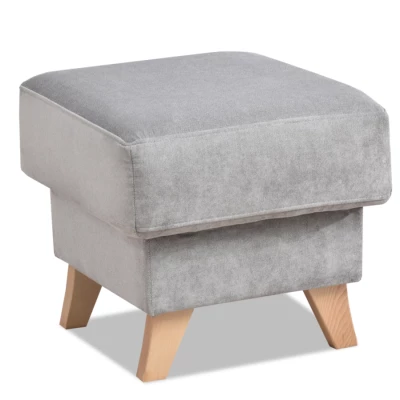 Skandinavischer Hocker HOLMARA - grau / Buche