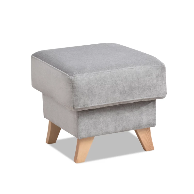 Skandinavischer Hocker HOLMARA - grau / Buche