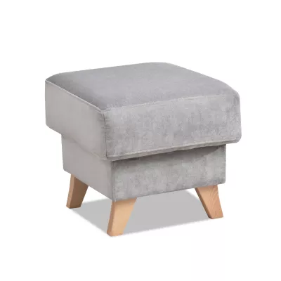 Skandinavischer Hocker HOLMARA - grau / Buche