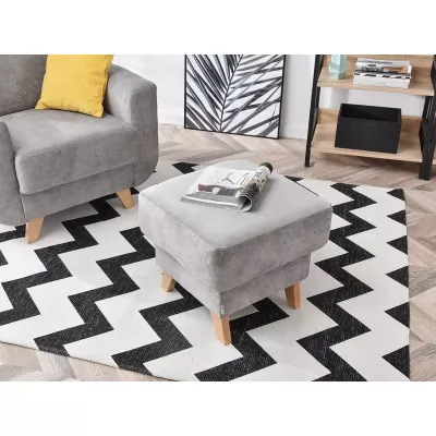 Skandinavischer Hocker HOLMARA - grau / Buche