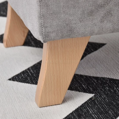Skandinavischer Hocker HOLMARA - grau / Buche