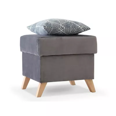 Skandinavischer Hocker IRSA - grau / Eiche