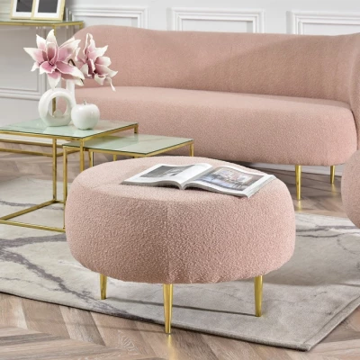 Designer Hocker TOLA - puder / gold