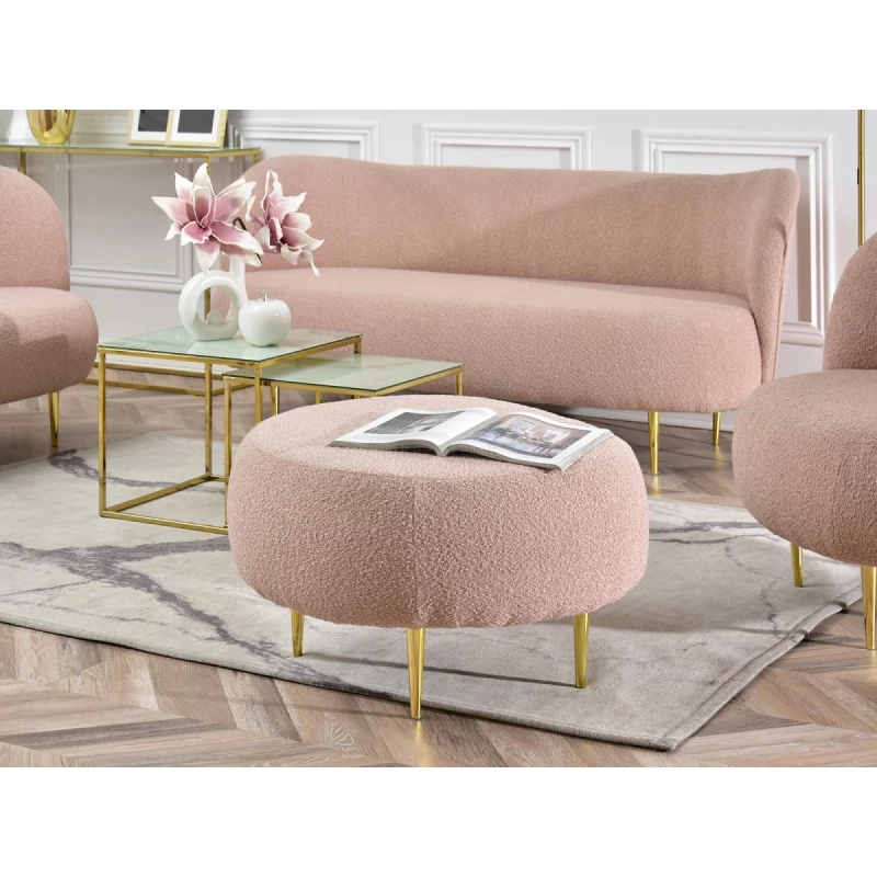 Designer Hocker TOLA - puder / gold