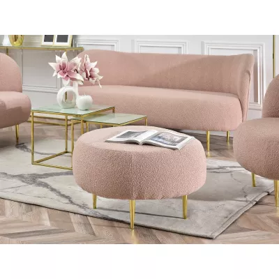 Designer Hocker TOLA - puder / gold