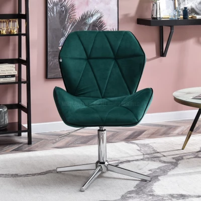 SALIHA Designer Sessel - grün / chrom