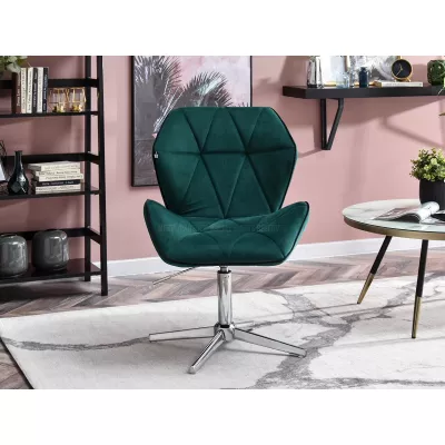 SALIHA Designer Sessel - grün / chrom