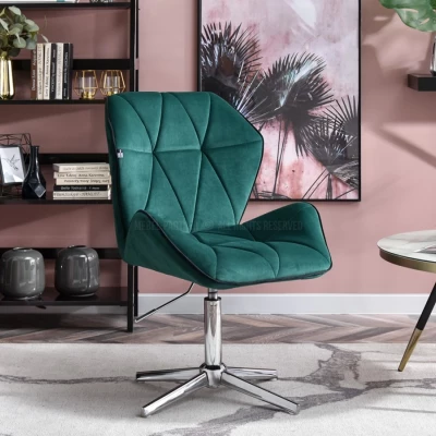 SALIHA Designer Sessel - grün / chrom