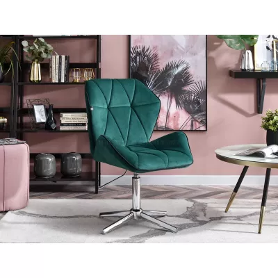 SALIHA Designer Sessel - grün / chrom