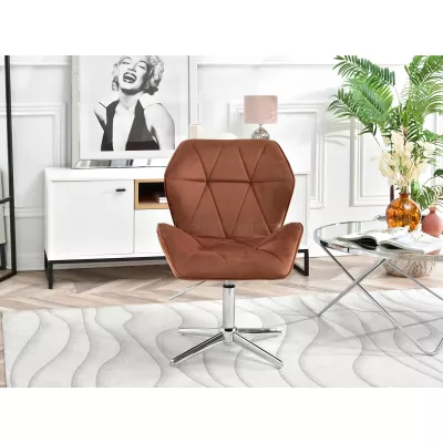 SALIHA Designer Sessel - Kupfer / Chrom