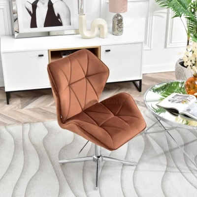 SALIHA Designer Sessel - Kupfer / Chrom