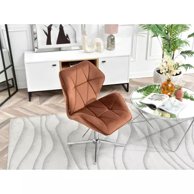 SALIHA Designer Sessel - Kupfer / Chrom