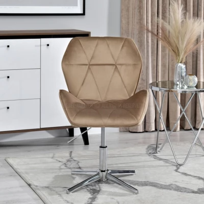 SALIHA Designer Sessel - beige / chrom