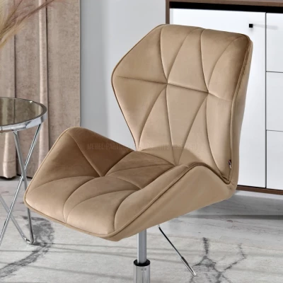 SALIHA Designer Sessel - beige / chrom