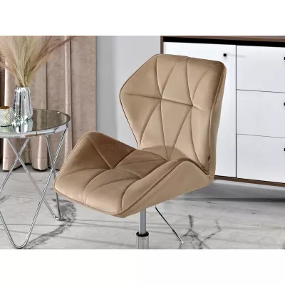 SALIHA Designer Sessel - beige / chrom