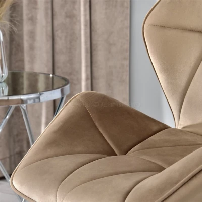 SALIHA Designer Sessel - beige / chrom