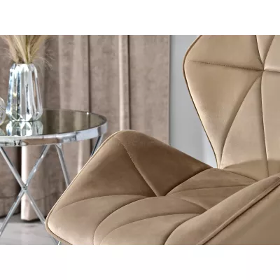 SALIHA Designer Sessel - beige / chrom