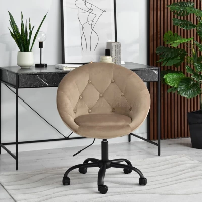 DERIAN Sessel auf Rollen - beige / schwarz