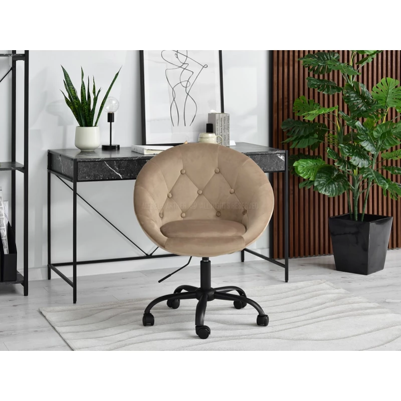 DERIAN Sessel auf Rollen - beige / schwarz