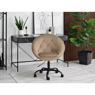 DERIAN Sessel auf Rollen - beige / schwarz