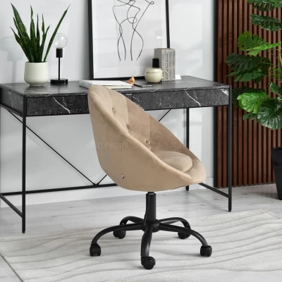 DERIAN Sessel auf Rollen - beige / schwarz