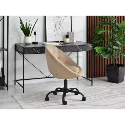 DERIAN Sessel auf Rollen - beige / schwarz