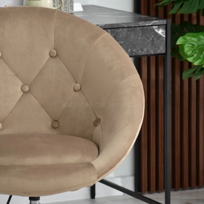 DERIAN Sessel auf Rollen - beige / schwarz