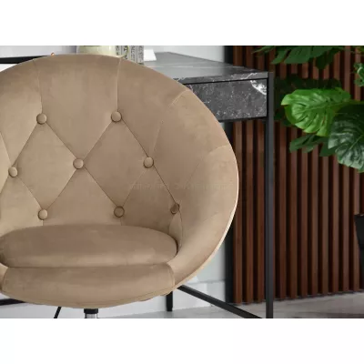 DERIAN Sessel auf Rollen - beige / schwarz