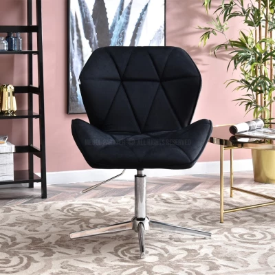 SALIHA Designer Sessel - schwarz / chrom