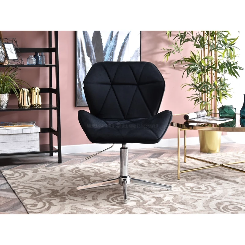 SALIHA Designer Sessel - schwarz / chrom