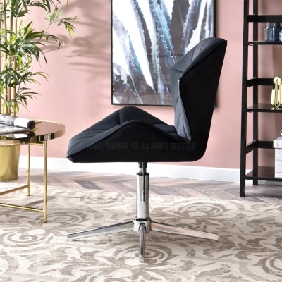 SALIHA Designer Sessel - schwarz / chrom