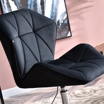 SALIHA Designer Sessel - schwarz / chrom